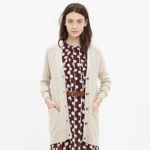Cream Long Madewell Cardigan